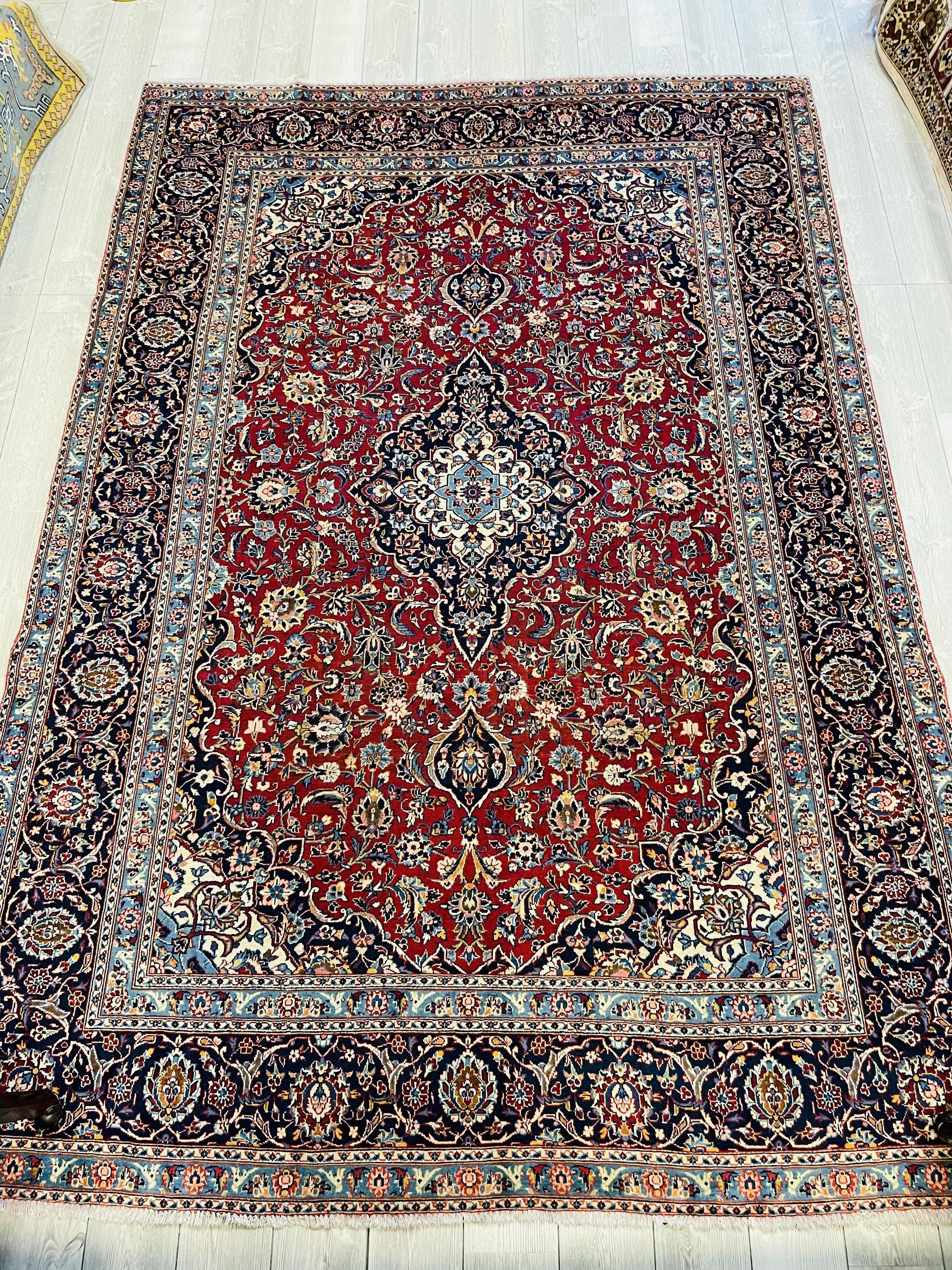 10x7 Incredible Antique Hand Knotted Vegetable Dye 200+Kpsi Kashan Oriental Rug - Kapisa Rugs