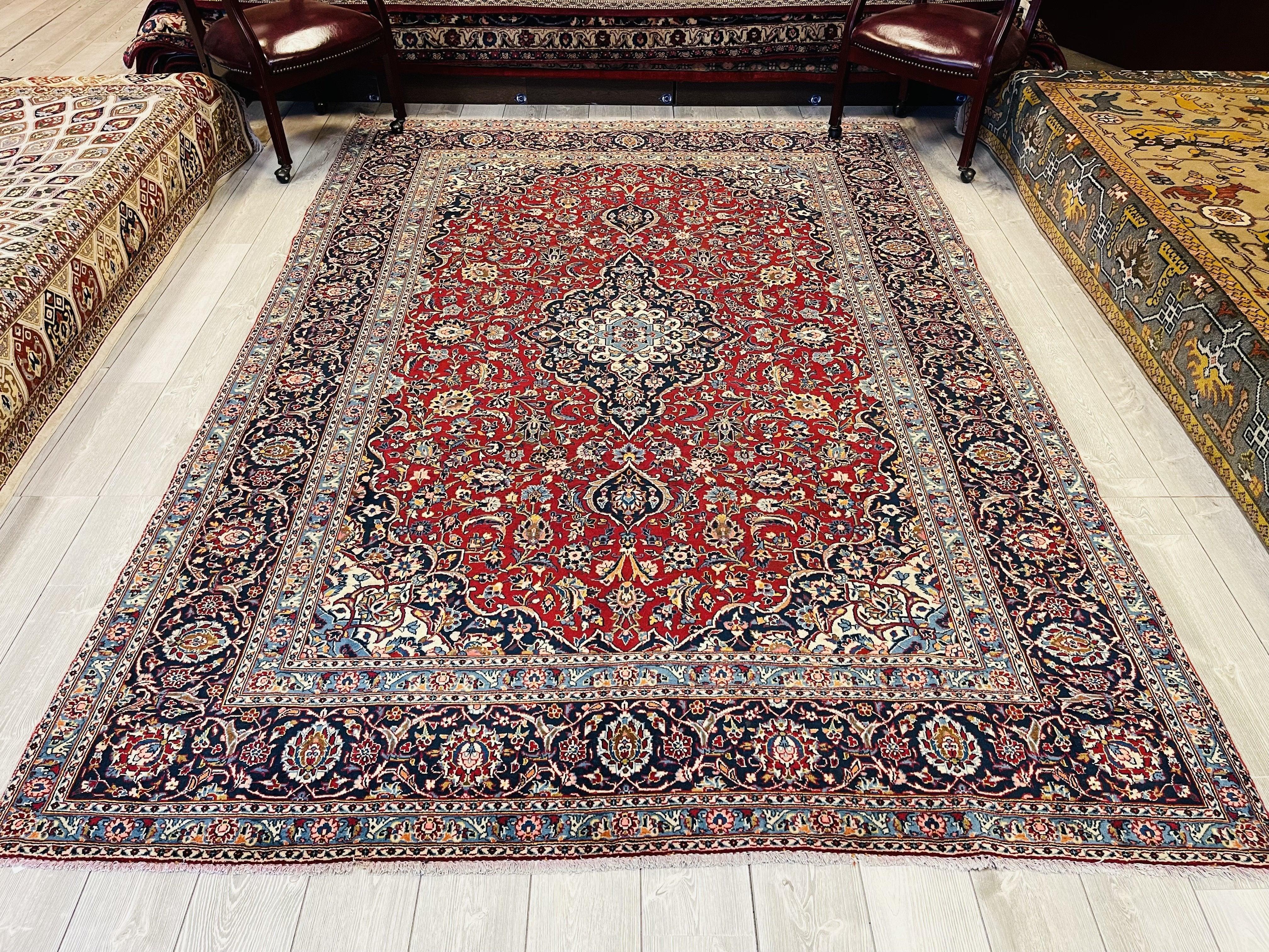 10x7 Incredible Antique Hand Knotted Vegetable Dye 200+Kpsi Kashan Oriental Rug - Kapisa Rugs