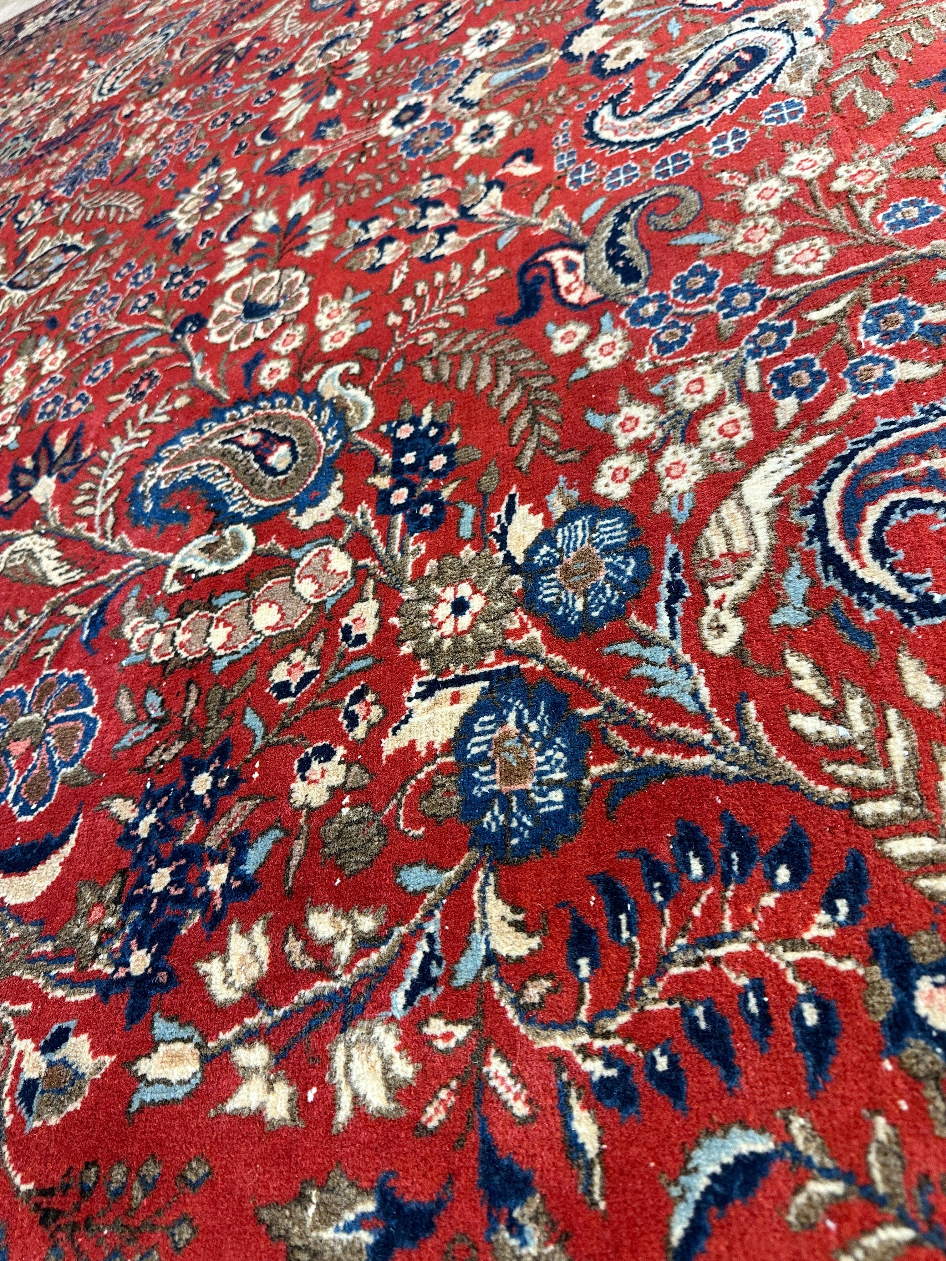 1940s Persian Yazd Area Rug 7’11” X 10’10″