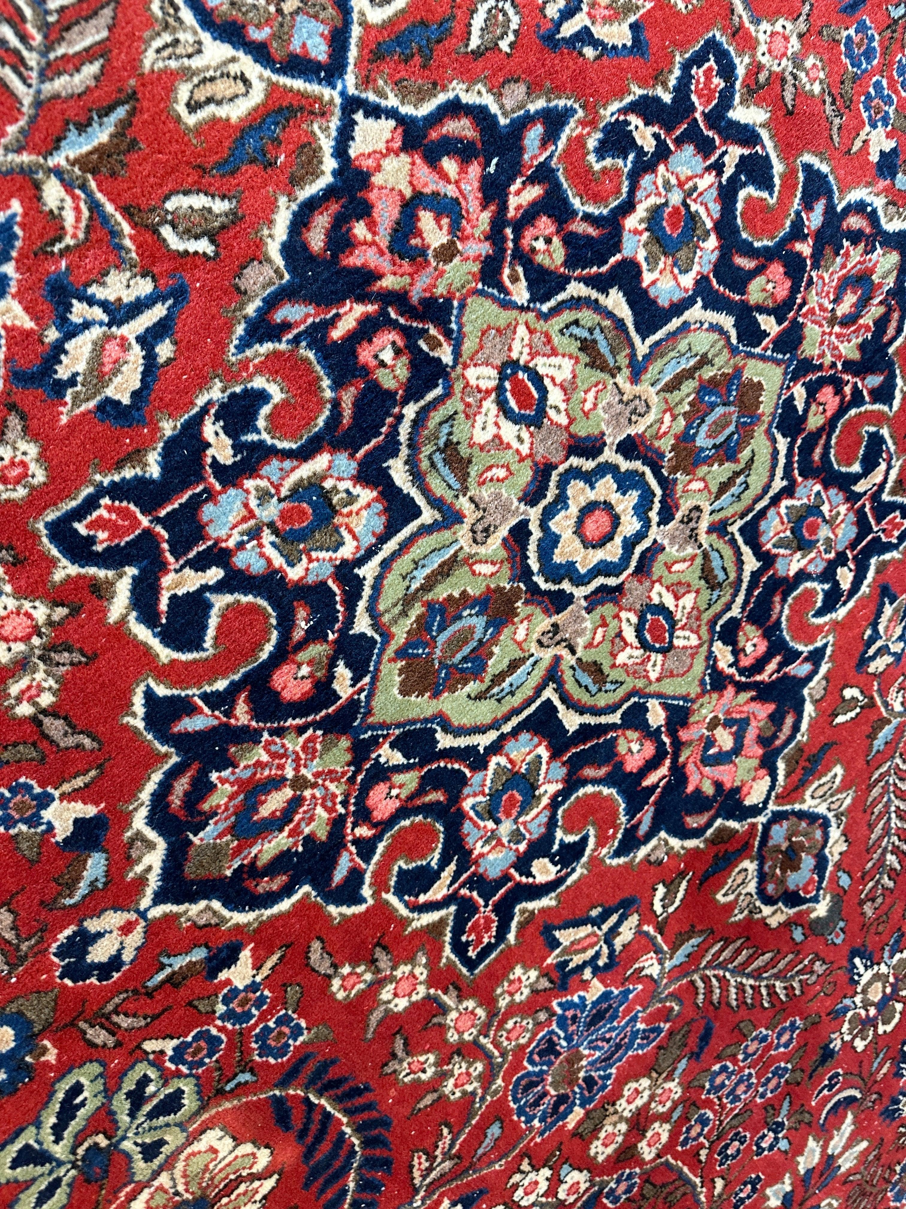 1940s Persian Yazd Area Rug 7’11” X 10’10″