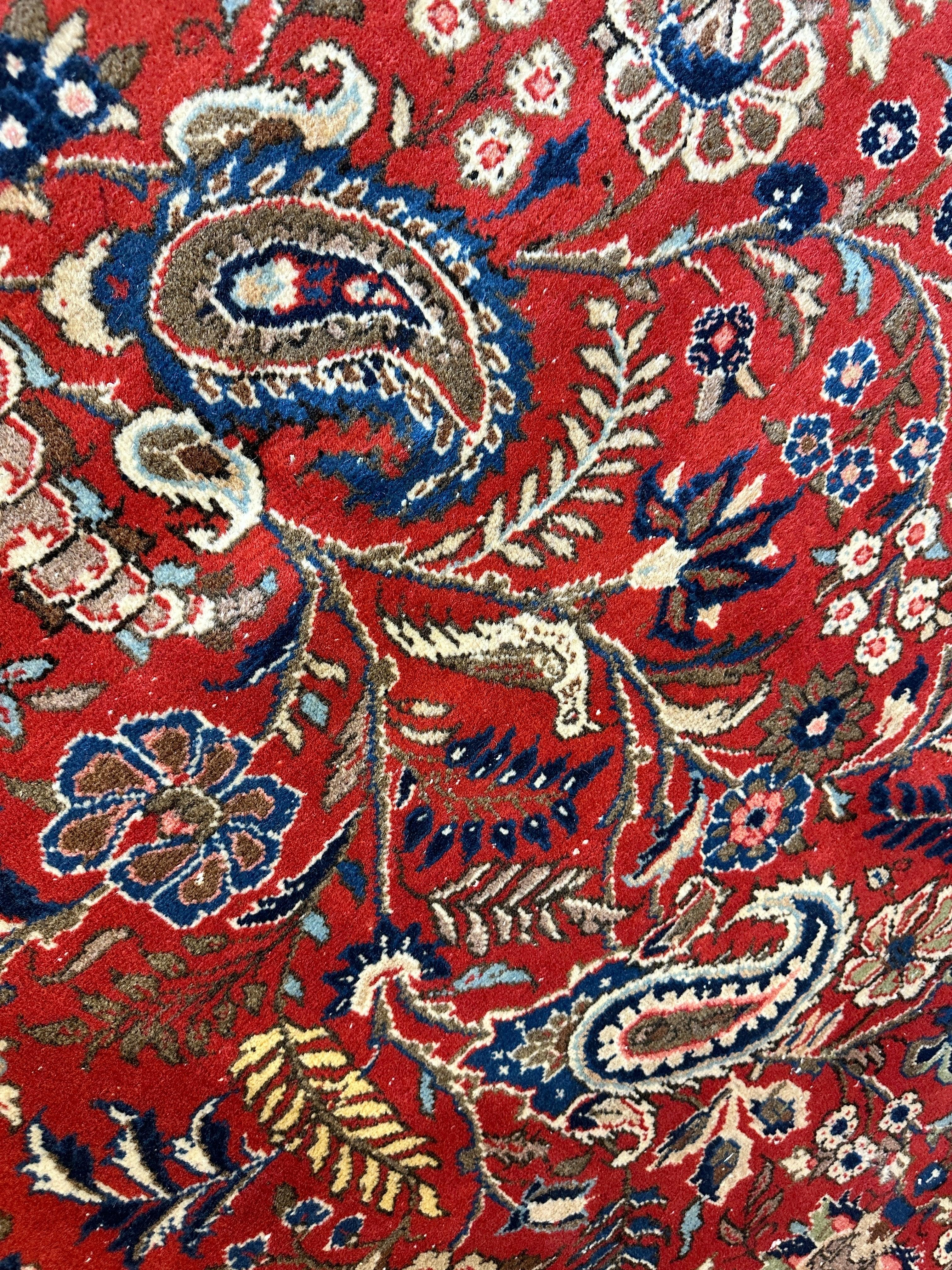 1940s Persian Yazd Area Rug 7’11” X 10’10″