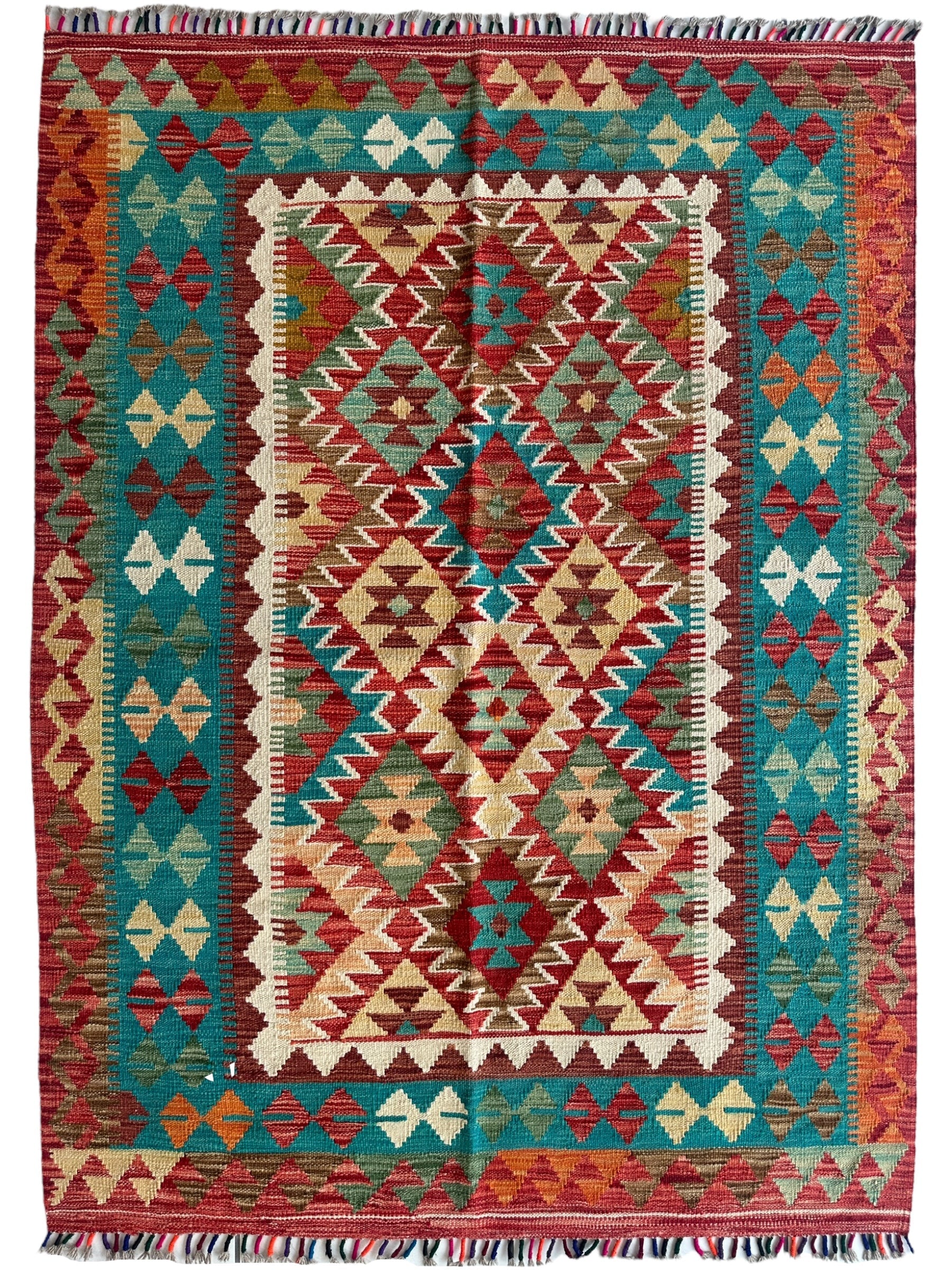 Afghani Chobi Kilim Rug 4’10” x 6’10”