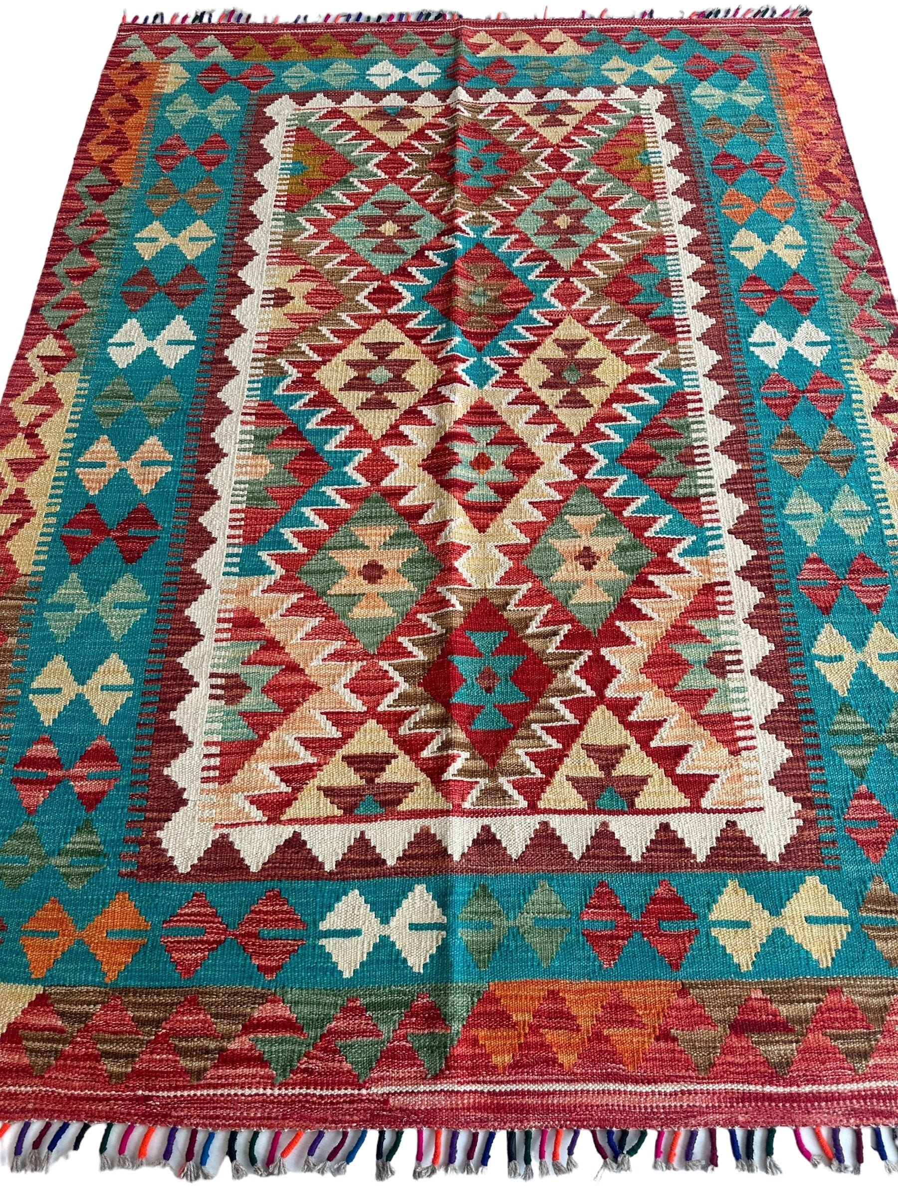 Afghani Chobi Kilim Rug 4’10” x 6’10”